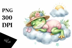 Watercolor Baby Frog Dressed for Summer Product Image 1