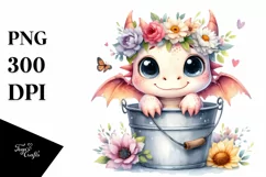 Cute Baby Dragon with Big Eyes PNG Product Image 1