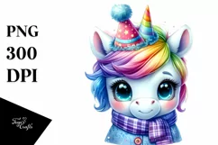 Cute Baby Unicorn Christmas PNG Product Image 1