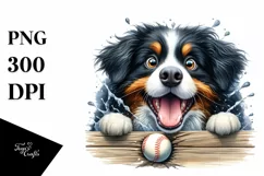 Cute Funny Bernese Mountain Dog Watercolor Clipart Product Image 3
