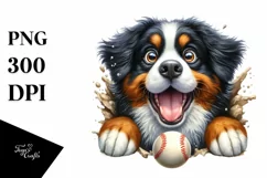 Cute Funny Bernese Mountain Dog Watercolor Clipart Product Image 1