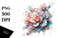 Abstract Shiny Camellia PNG Product Image 3