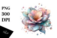 Abstract Shiny Camellia PNG Product Image 3