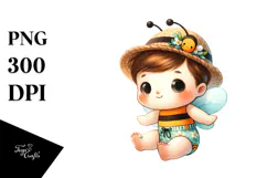 Cute Baby Bee in Beachwear, PNG Product Image 1