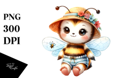 Cute Baby Bee in Beachwear, PNG Product Image 1