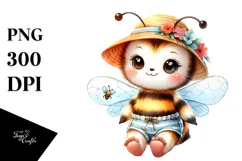 Cute Baby Bee in Beachwear, PNG Product Image 1
