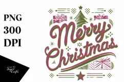 Merry Christmas Retro Illustration PNG Sublimation Product Image 5