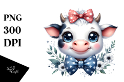 Entusiastic Cow with Funny Sunglasses, Transparent PNG Product Image 1