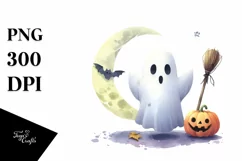 Funny Halloween Ghost Clipart, Transparent PNG Product Image 1