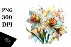 Stained Narcissus Made of Material | Clipart Product Image 3