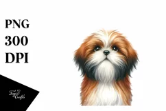 Shih Tzu with Christmas Decorations PNG Product Image 1