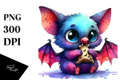 Funny Watercolor Bat | Abstract Clipart Product Image 1