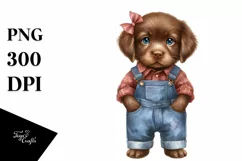 Chesapeake Bay Retriever with Farm Jeans | Summer Clipart Product Image 3