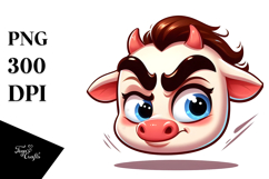 Goofy Baby Calf with Mischievous Grin PNG Product Image 1