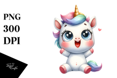 Funny Baby Face Unicorn PNG Product Image 1