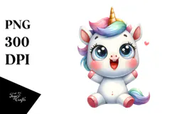 Funny Baby Face Unicorn PNG Product Image 1