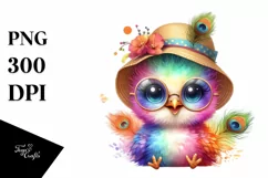 Colorful Layered Baby Peacock with Sun es | Clipart Product Image 3