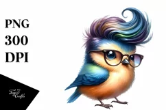 Cute Baby Bird Playing, Vibrant Drawing PNG Product Image 1