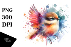 Bird with Butterflies, Transparent PNG Product Image 1