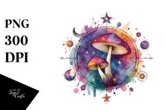 Colorful Magical Celestial Astral Mushroom | Clipart Product Image 3
