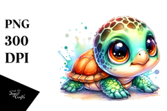 Energetic Baby Turtle with Big Eyes PNG Product Image 1