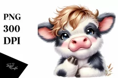 Cute Baby Highland Cow, PNG Product Image 3