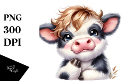Cute Baby Highland Cow, PNG Product Image 1