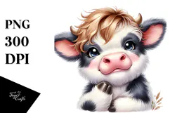 Cute Baby Highland Cow, PNG Product Image 1