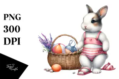 Baby Rabbit in Beachwear, PNG Product Image 1