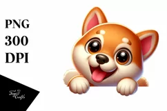 Funny Leaning Shiba Inu Cartoon Clipart Product Image 3