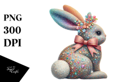 Colorful Vintage Bunny Sitting PNG Product Image 1