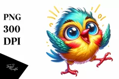 Colorful Baby Warbler Dancing | Sublimation | Clipart Product Image 3