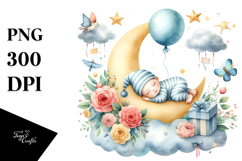Baby A Gift on Moon, PNG Product Image 1