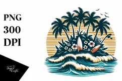 Retro Tropical Island Surf | Sublimation | Clipart Product Image 3