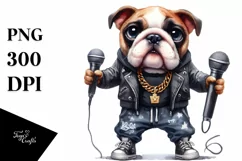 Bulldog Hip Hop Singer | Clipart Product Image 3