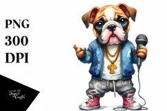 Bulldog Hip Hop Singer | Clipart Product Image 3