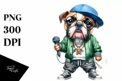 Bulldog Hip Hop Singer | Clipart Product Image 1