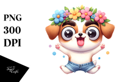 Goofy Cartoon Cow with Party Hat, PNG Product Image 1
