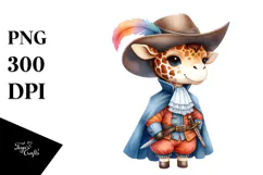 Colorful Baby Giraffe, PNG Product Image 1