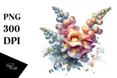 Watercolor Glossy Snapdragon Made of Material | Clipart Product Image 1