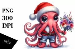 Octopus Santa Suit Jeans Happy Teeth | Clipart Product Image 1