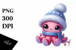 Cute Baby Octopus Christmas Tree PNG Product Image 3