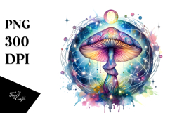 Vibrant Magical Celestial Mushroom Tarot PNG Product Image 1