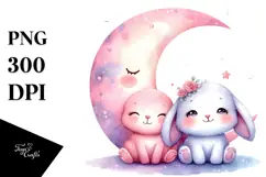 Cute Pink-ish Baby Bunny PNG Product Image 1