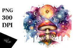 Magical Mushroom Tarot, Vibrant PNG Product Image 1