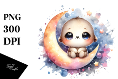 Cute Watercolor Moon Splash Design Product Image 1