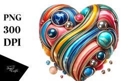 Colorful Glossy Heart, Transparent PNG Product Image 1