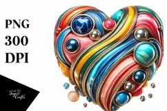 Colorful Glossy Heart, Transparent PNG Product Image 1