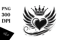 Simple Heart with Wings, Transparent PNG Product Image 1