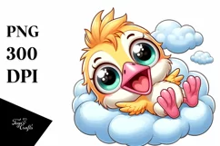 Colorful Baby Pelican Napping | Sublimation | Clipart Product Image 1